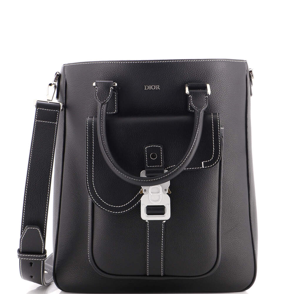 Christian Dior Tall Saddle Buckle Tote